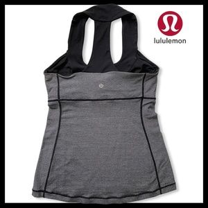 LULULEMON Black Stripe RacerBack Top Sz 6 (Small)